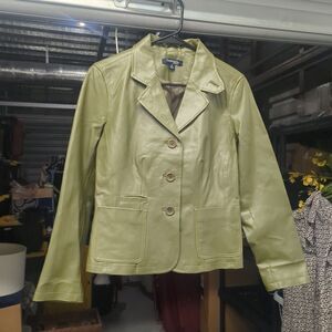 Chadwick's of Boston Size 6P Green Genuine Leather Jacket